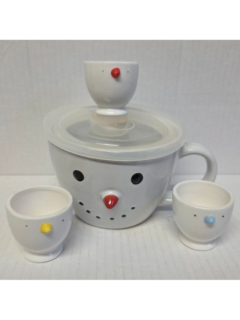 Momentum Brands Snowman Beverage Mug & Cover with 3 Egg Cups